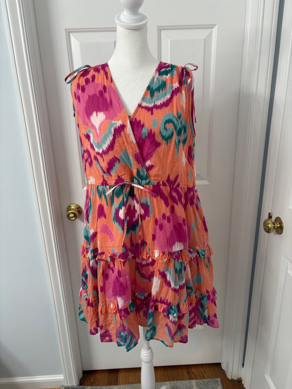 Banjanan "Becca" dress in Ikat Floral Spice pattern sz Small